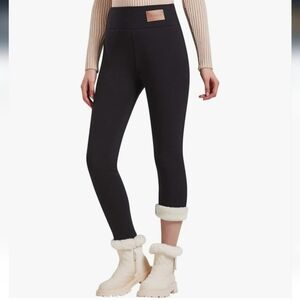 Women's Black Fleece-Lined High Waist Leggings NWOT